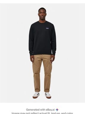 Patagonia Black Crewneck Sweatshirt with Small Logo